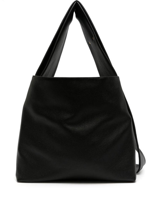 Black Shift Leather Tote Bag