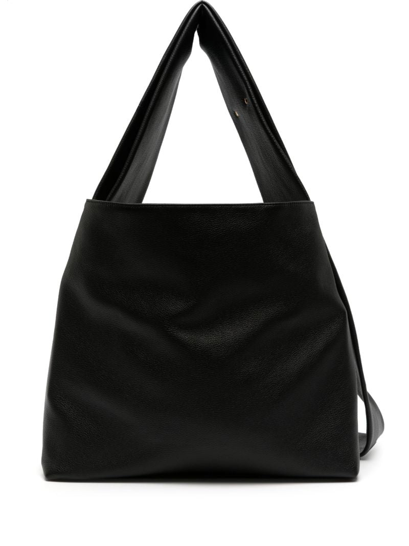 Black Shift Leather Tote Bag