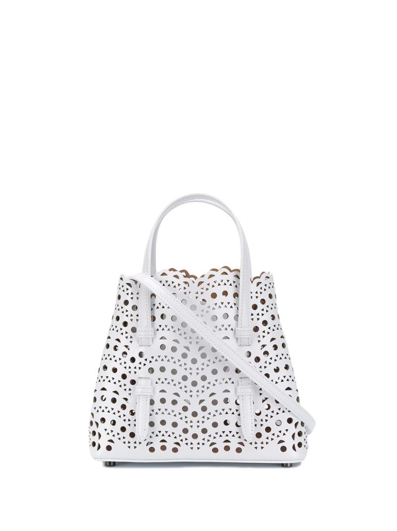 White Mina 20 Leather Tote Bag