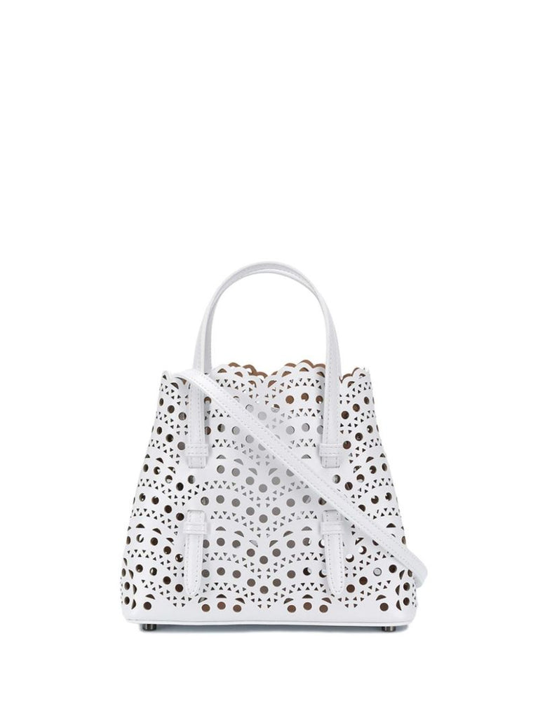 White Mina 20 Leather Tote Bag