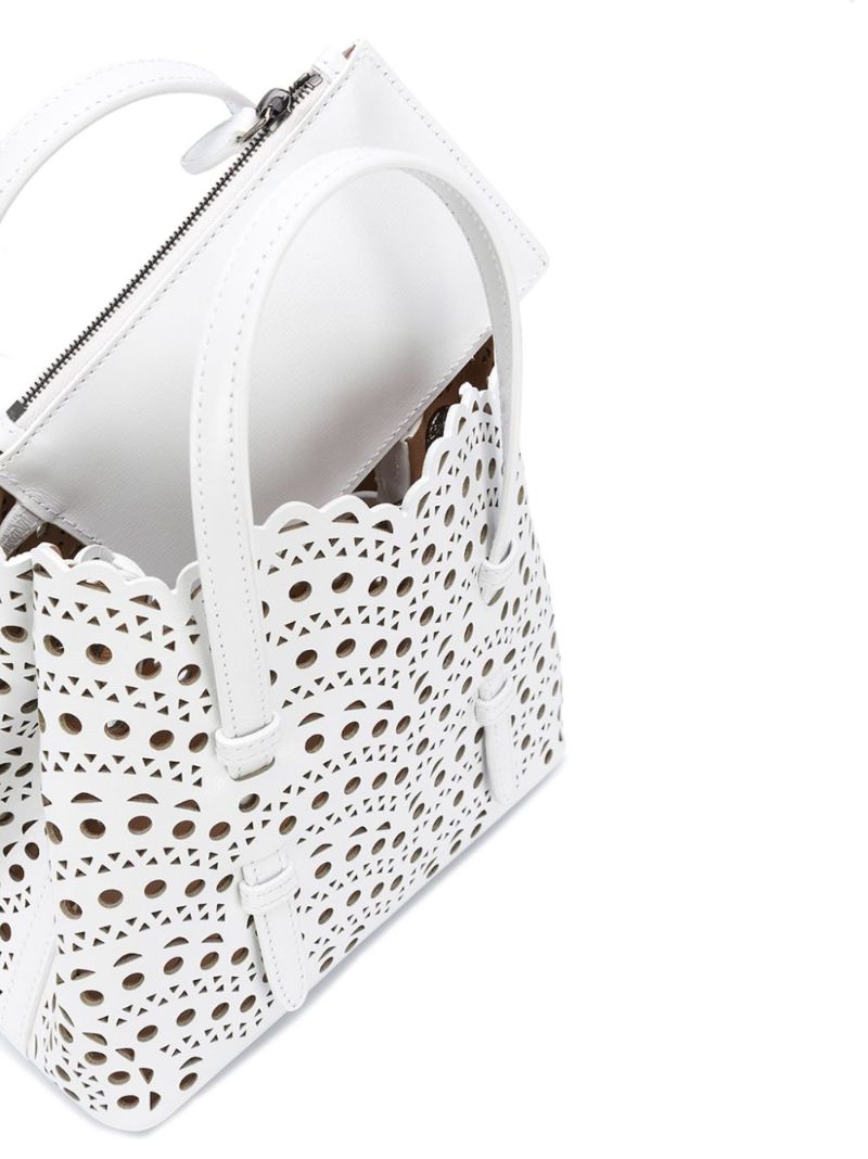 White Mina 20 Leather Tote Bag