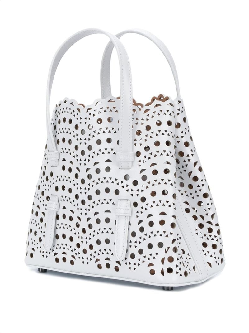 White Mina 20 Leather Tote Bag
