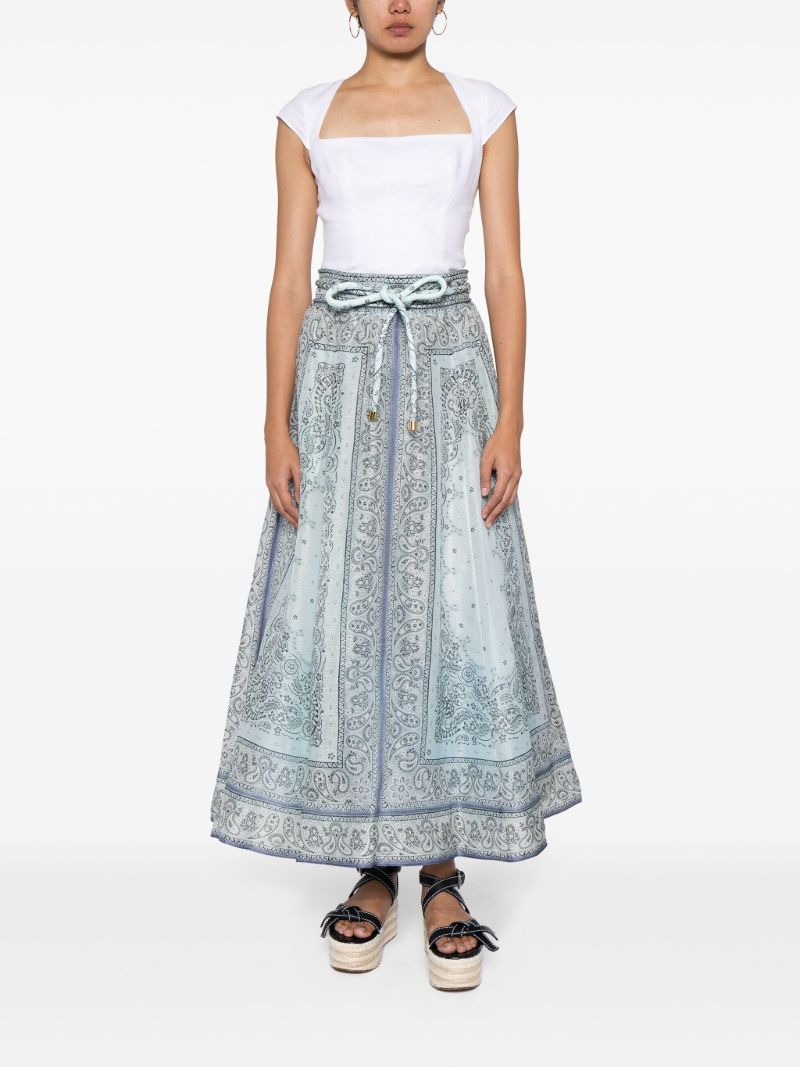 Blue Matchmaker Bandana-print Midi Skirt