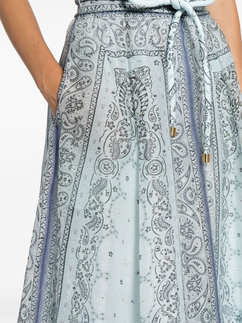 Blue Matchmaker Bandana-print Midi Skirt