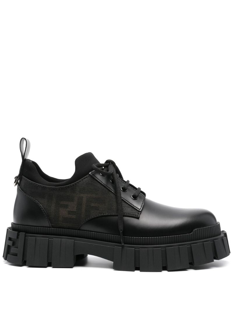 Black Fendi Force Lace-up Shoes