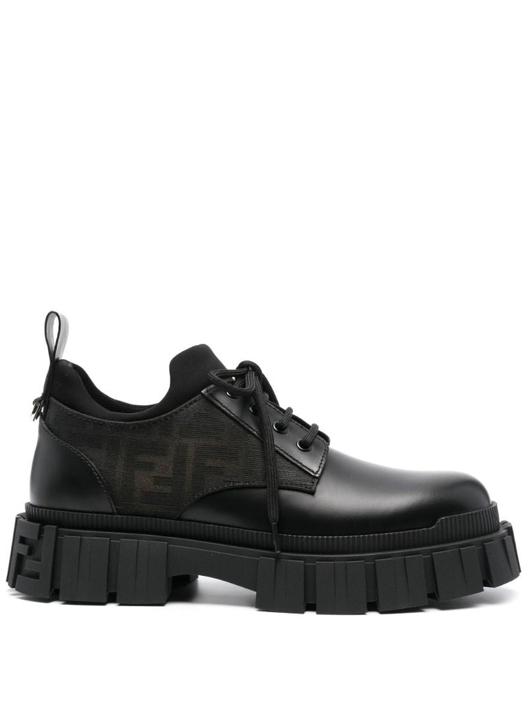Black Fendi Force Lace-up Shoes