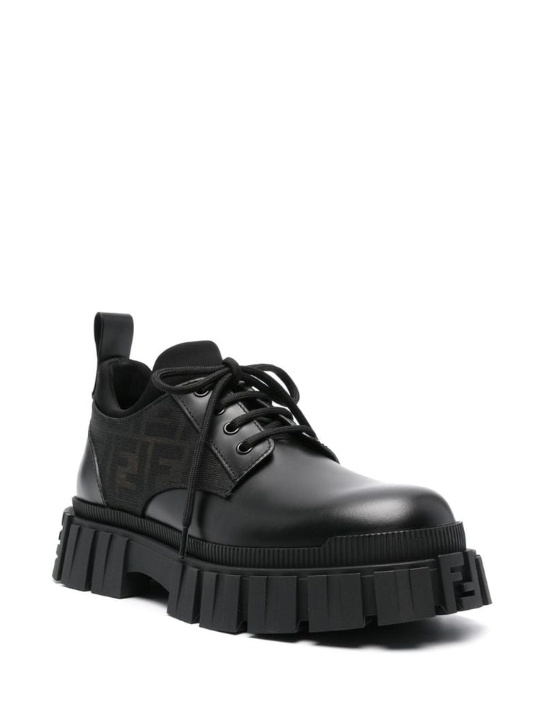 Black Fendi Force Lace-up Shoes