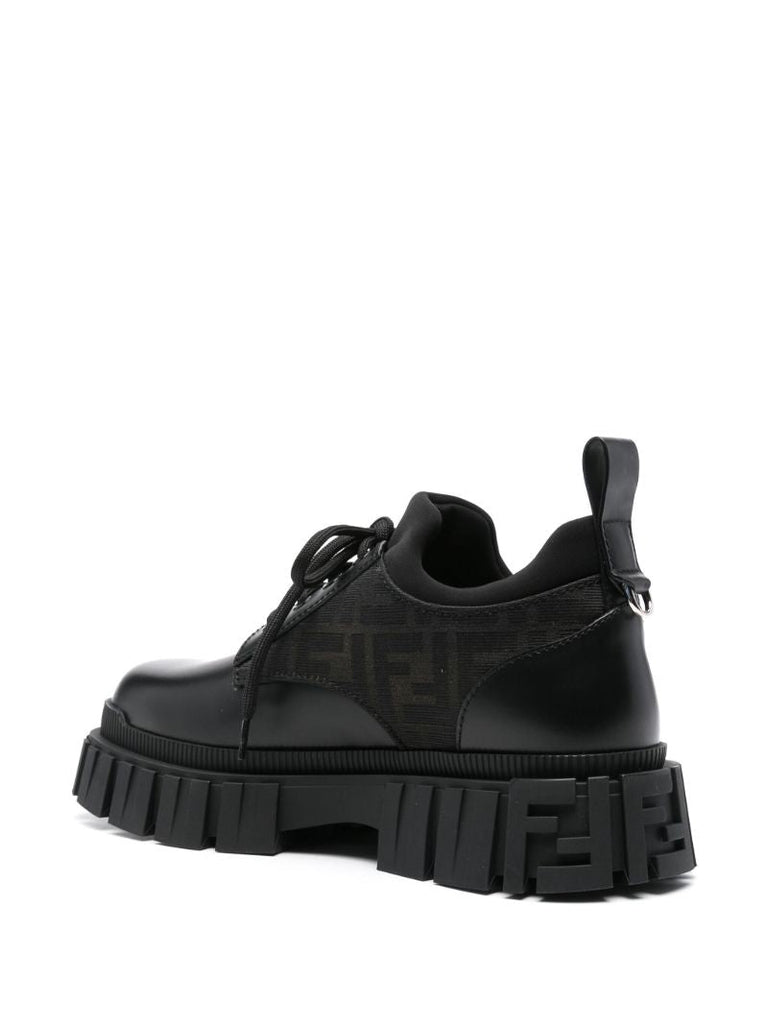 Black Fendi Force Lace-up Shoes