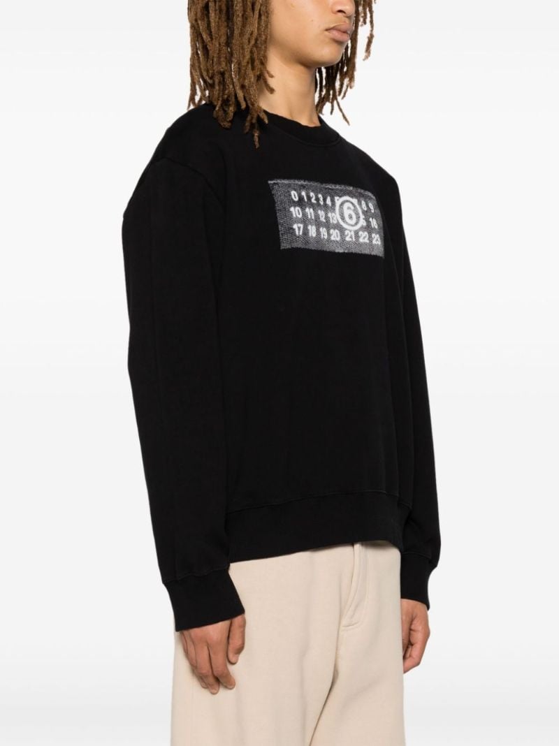 Black Numbers-print Cotton Sweatshirt