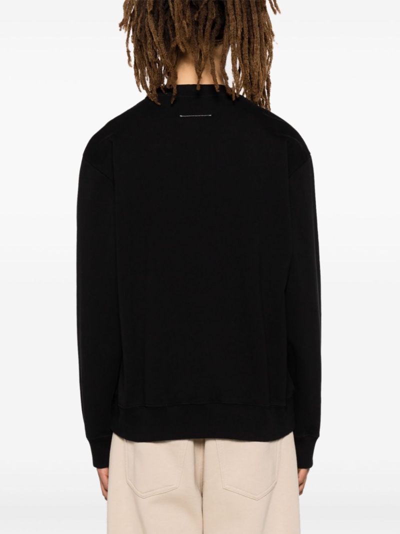 Black Numbers-print Cotton Sweatshirt