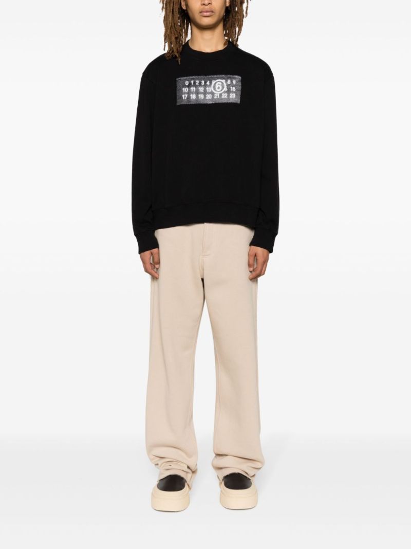 Black Numbers-print Cotton Sweatshirt