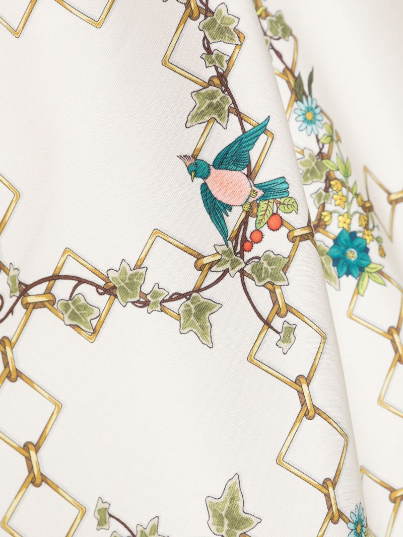 Off-white Floral-print Silk Scarf