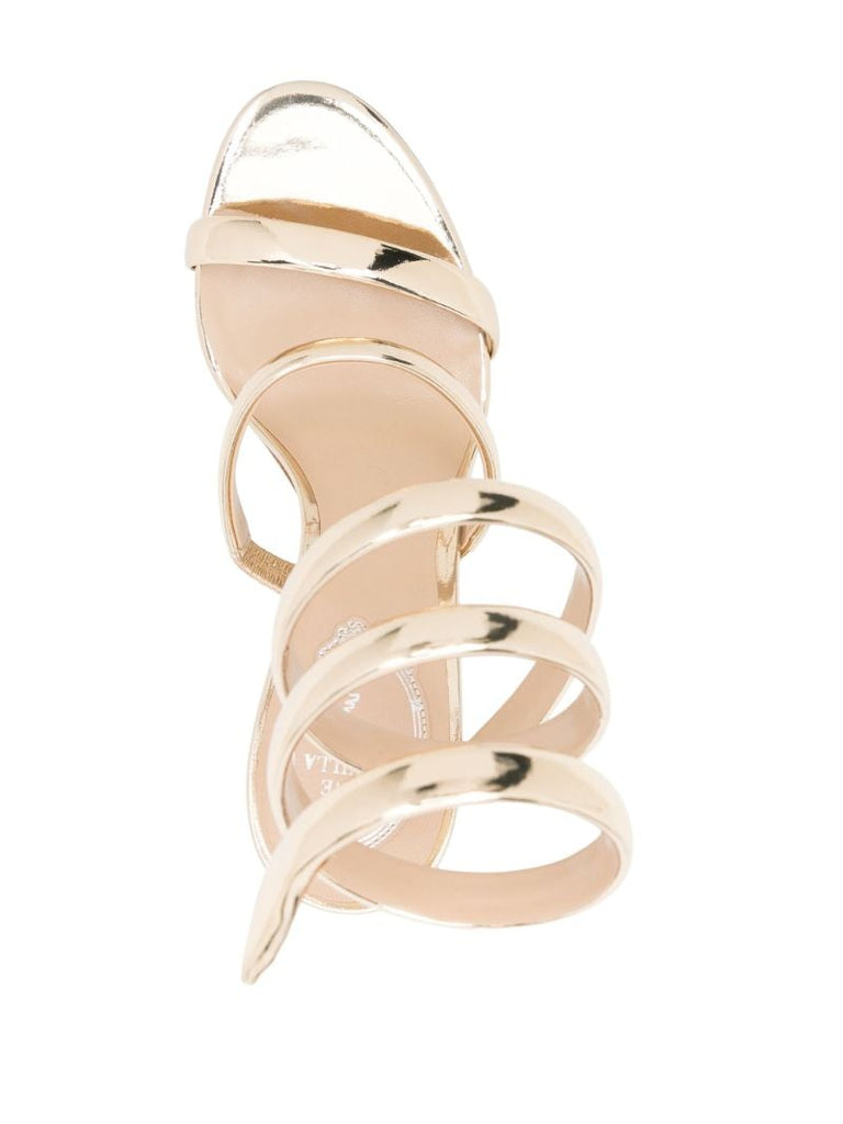 Gold-tone Cleo 105mm Leather Sandals