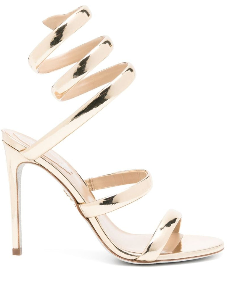 Gold-tone Cleo 105mm Leather Sandals