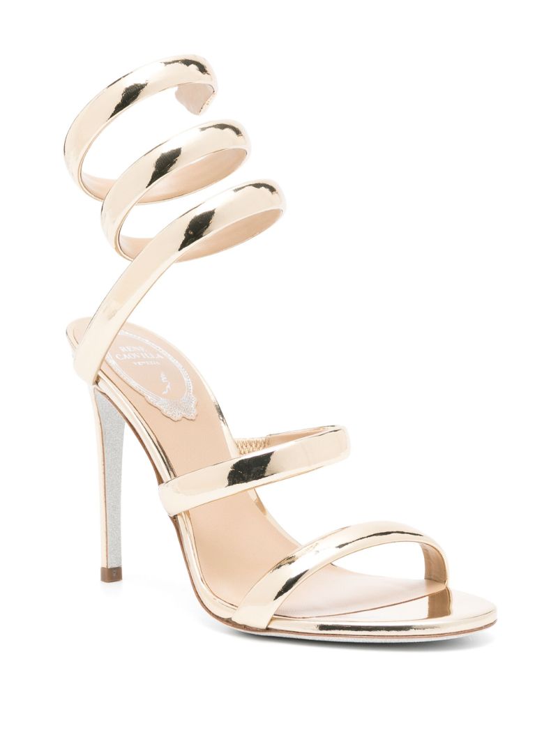 Gold-tone Cleo 105mm Leather Sandals