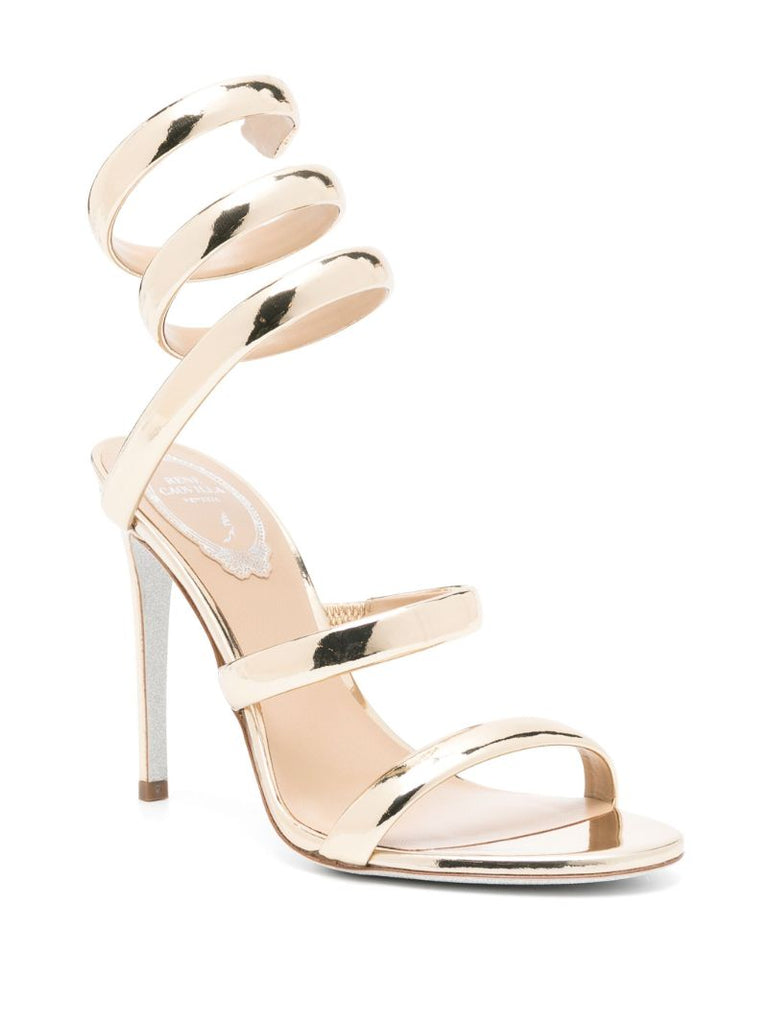 Gold-tone Cleo 105mm Leather Sandals