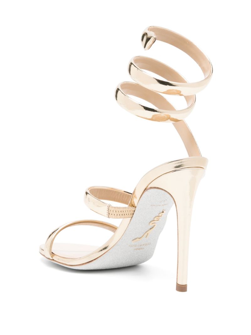 Gold-tone Cleo 105mm Leather Sandals