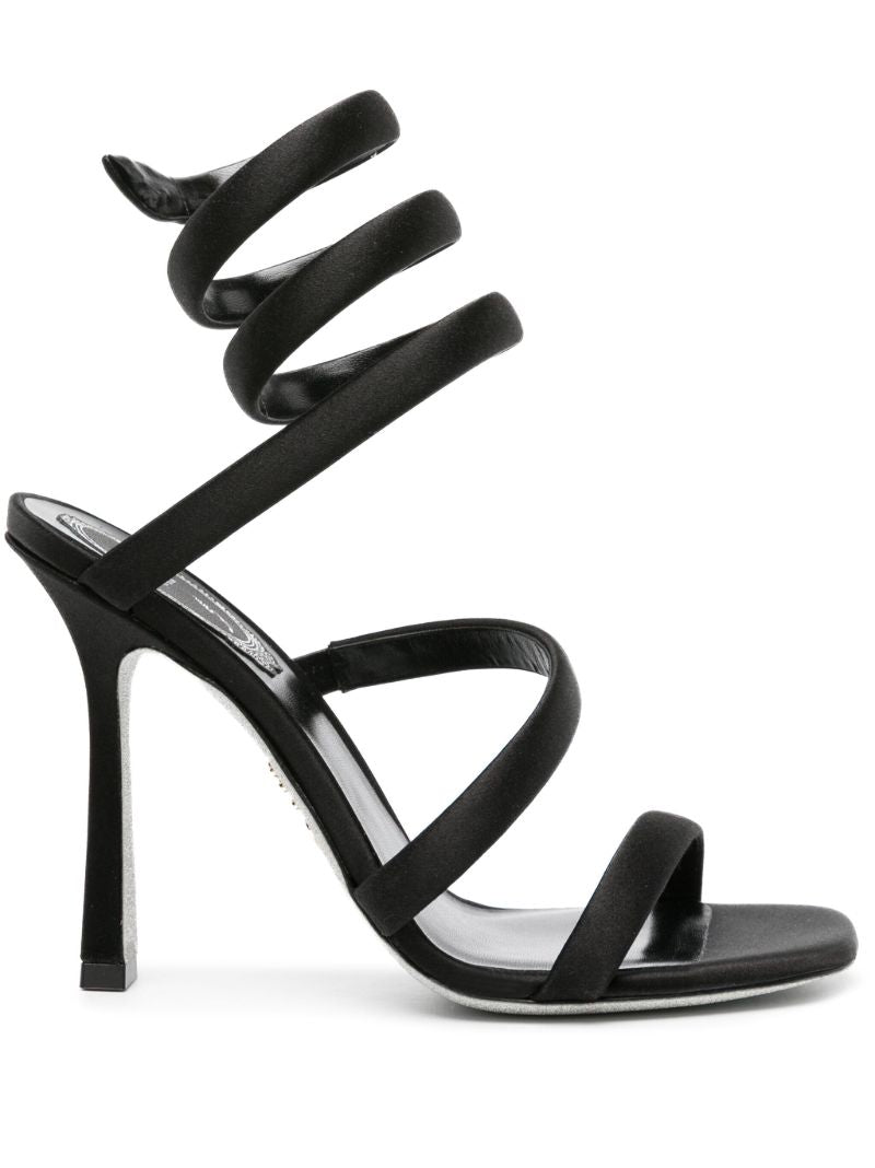 Black Cleo 105mm Leather Sandals
