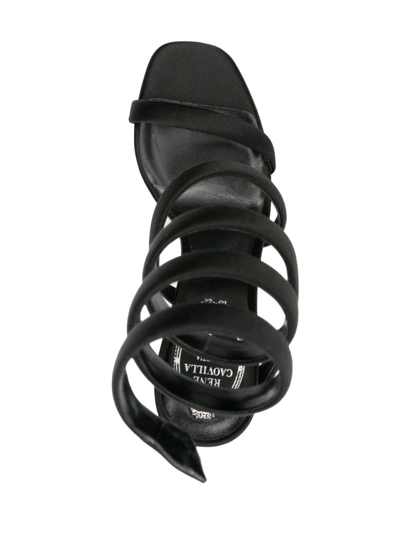 Black Cleo 105mm Leather Sandals
