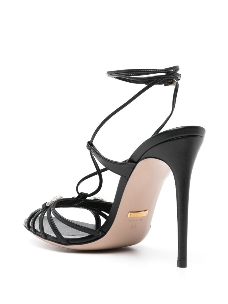Black Horsebit-embellished Sandals