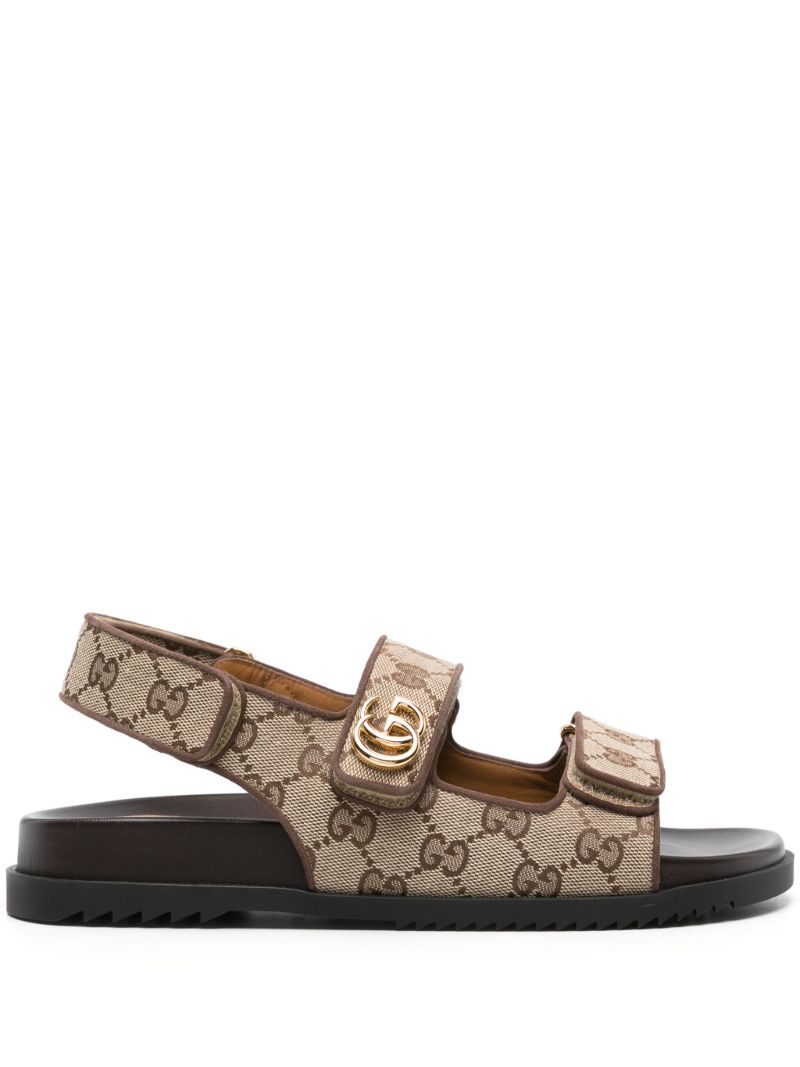 Neutral Double G Canvas Sandals