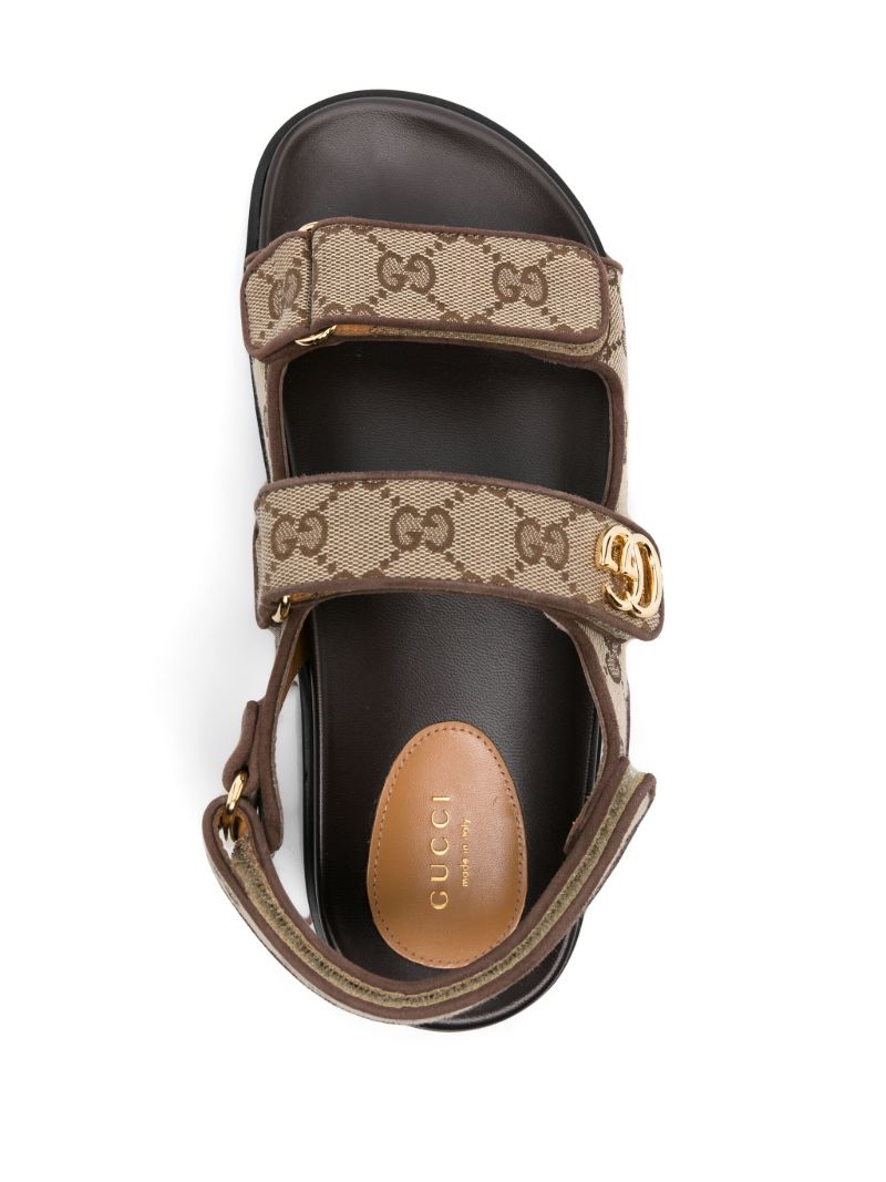 Neutral Double G Canvas Sandals