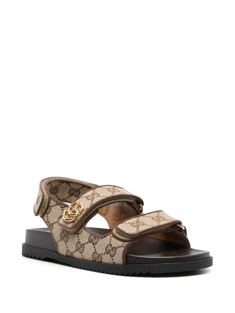 Neutral Double G Canvas Sandals