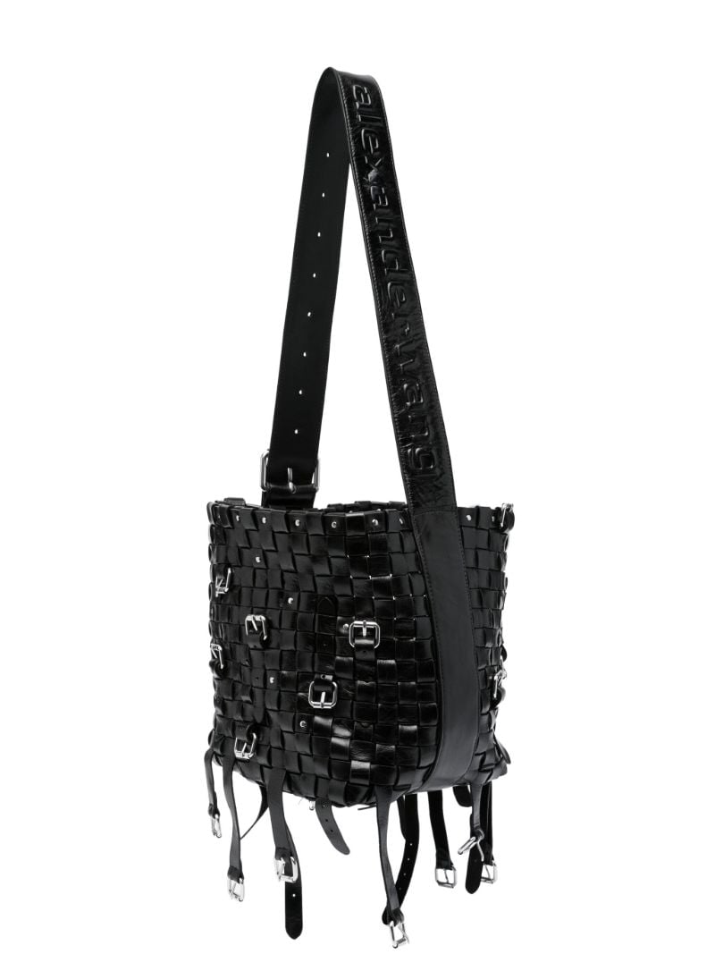 Black Lock Medium Leather Shoulder Bag