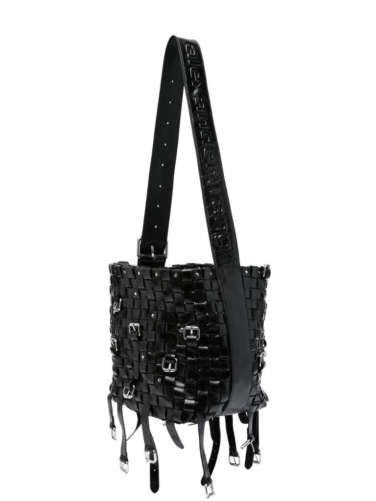 Black Lock Medium Leather Shoulder Bag