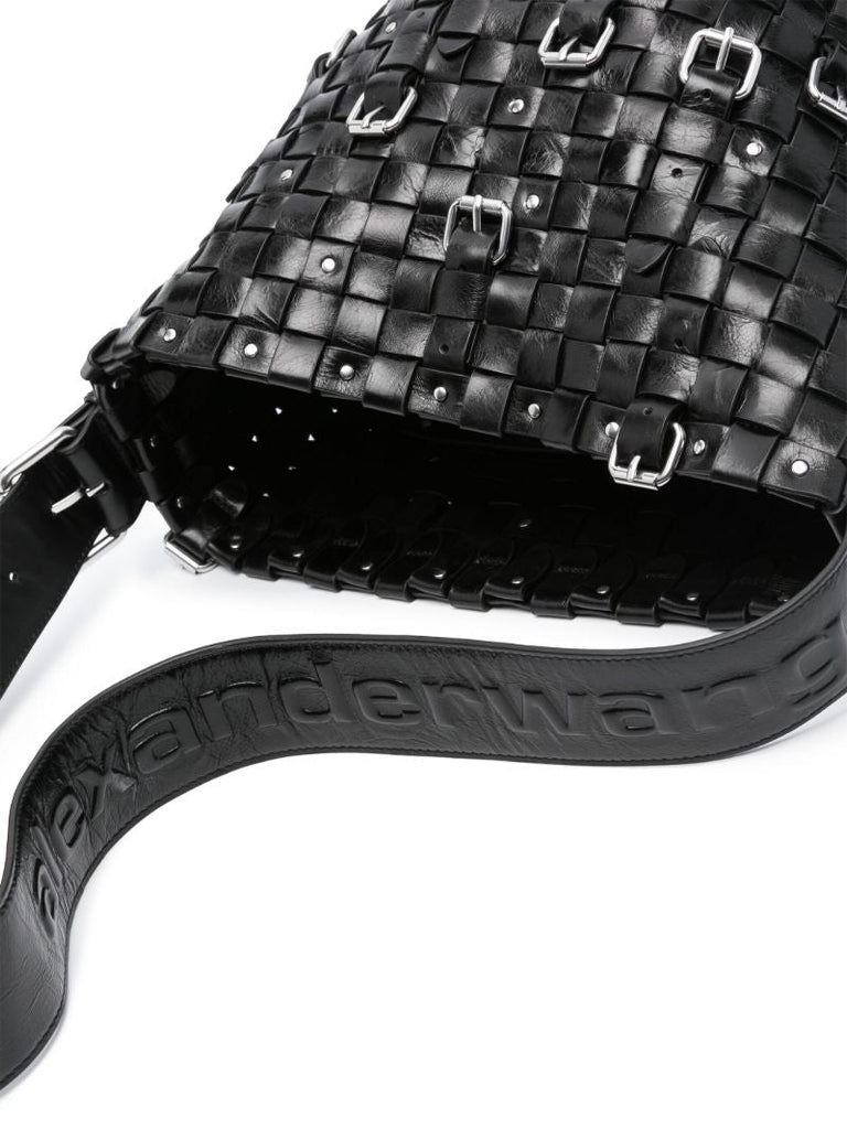 Black Lock Medium Leather Shoulder Bag