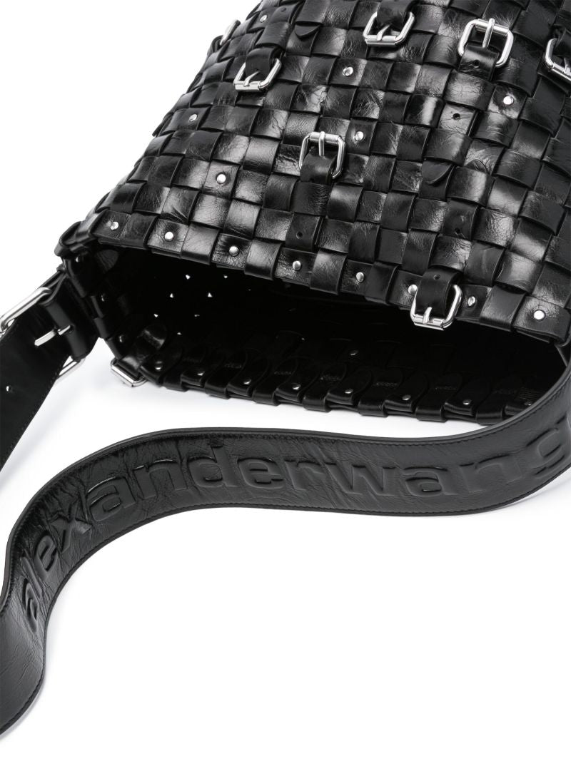 Black Lock Medium Leather Shoulder Bag