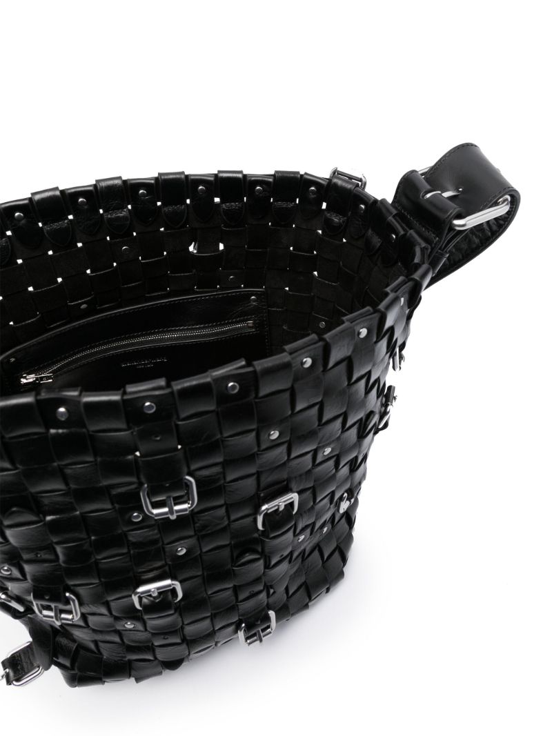 Black Lock Medium Leather Shoulder Bag