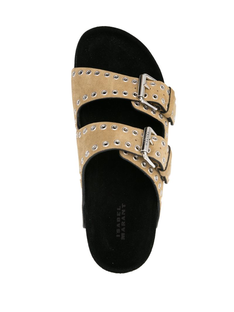Neutral Lennyo Eyelet Suede Sandals