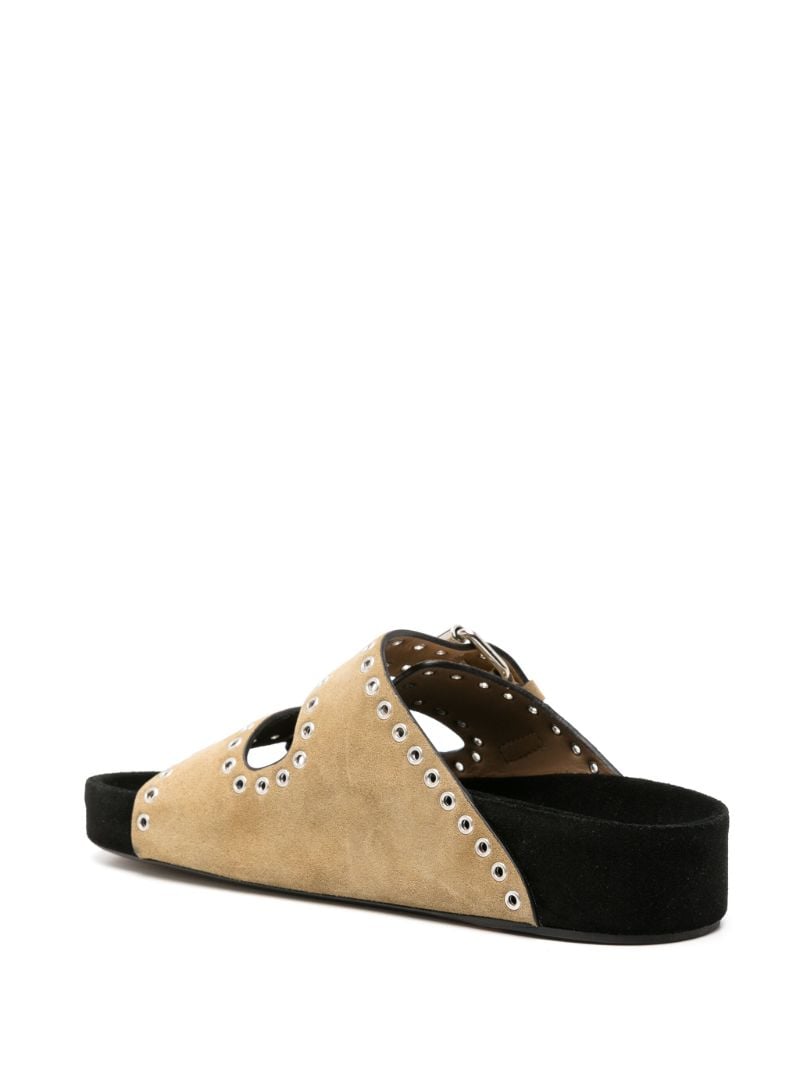 Neutral Lennyo Eyelet Suede Sandals