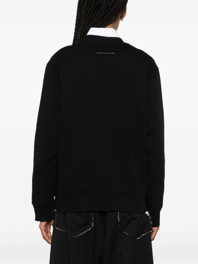 Black Numbers-appliquÃ_x0083_Â© Cotton Sweatshirt