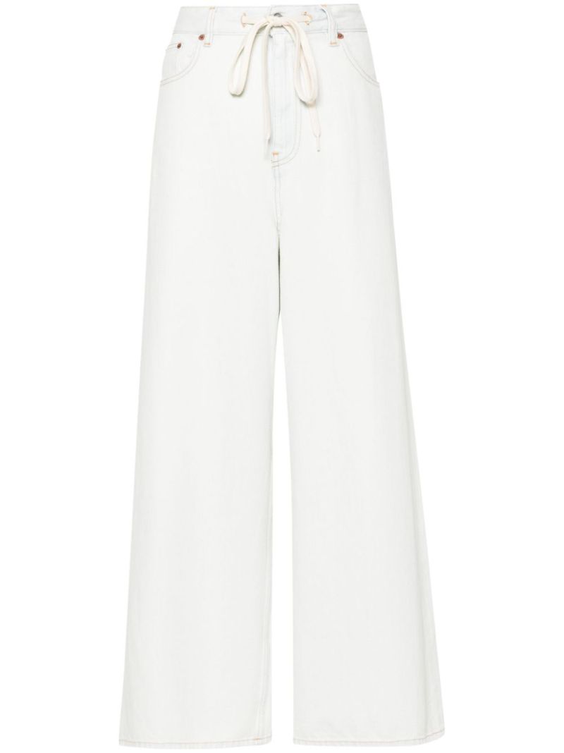 Blue Low-rise Wide-leg Jeans