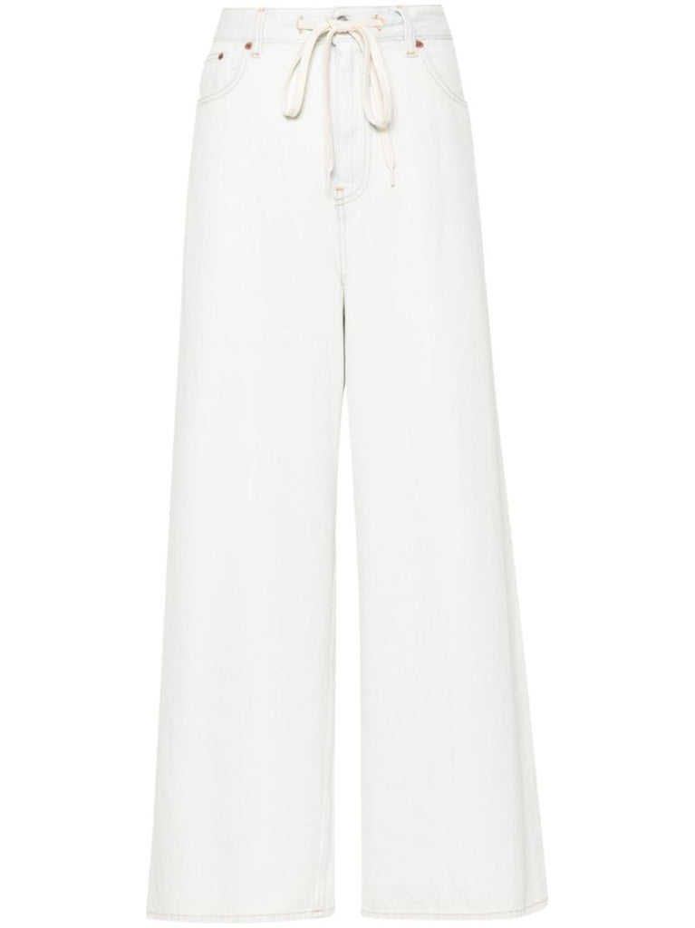 Blue Low-rise Wide-leg Jeans