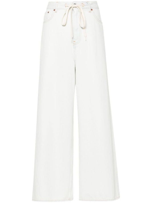 Blue Low-rise Wide-leg Jeans