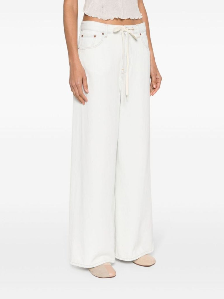 Blue Low-rise Wide-leg Jeans