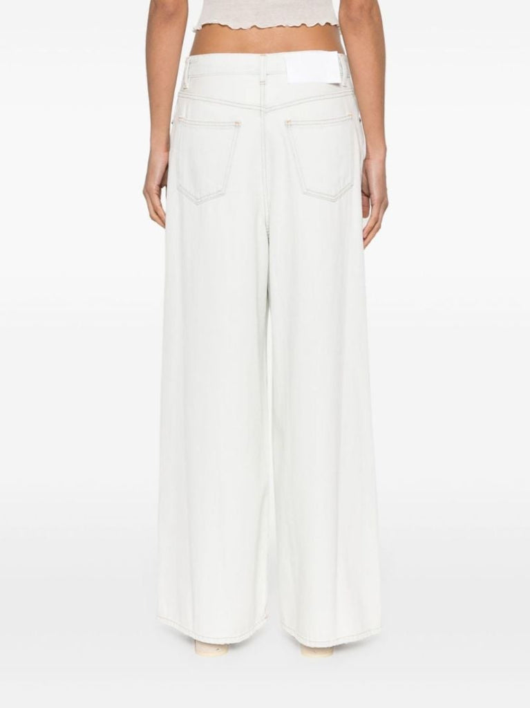 Blue Low-rise Wide-leg Jeans