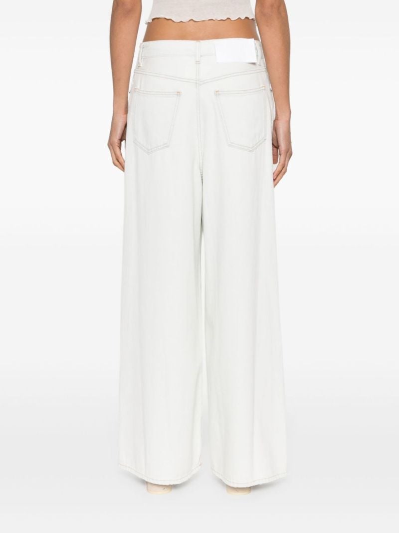 Blue Low-rise Wide-leg Jeans