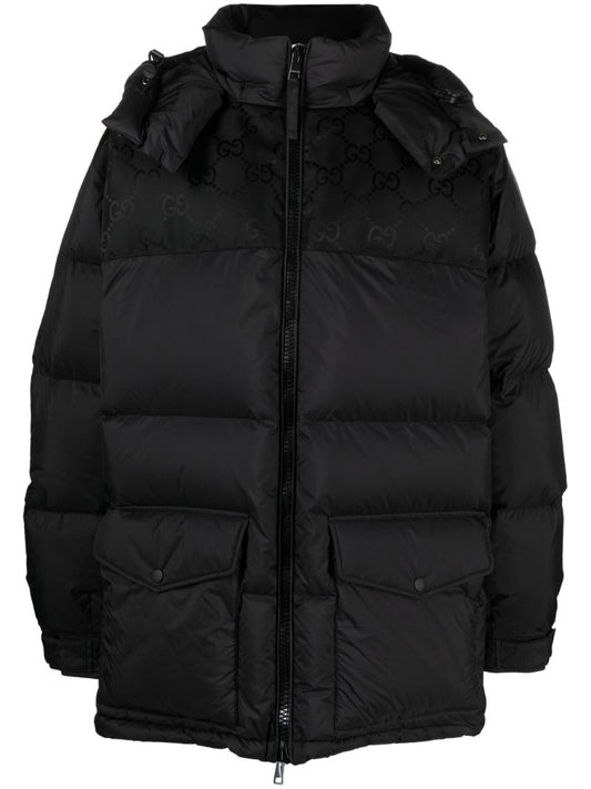 Black Gg Supreme Puffer Jacket