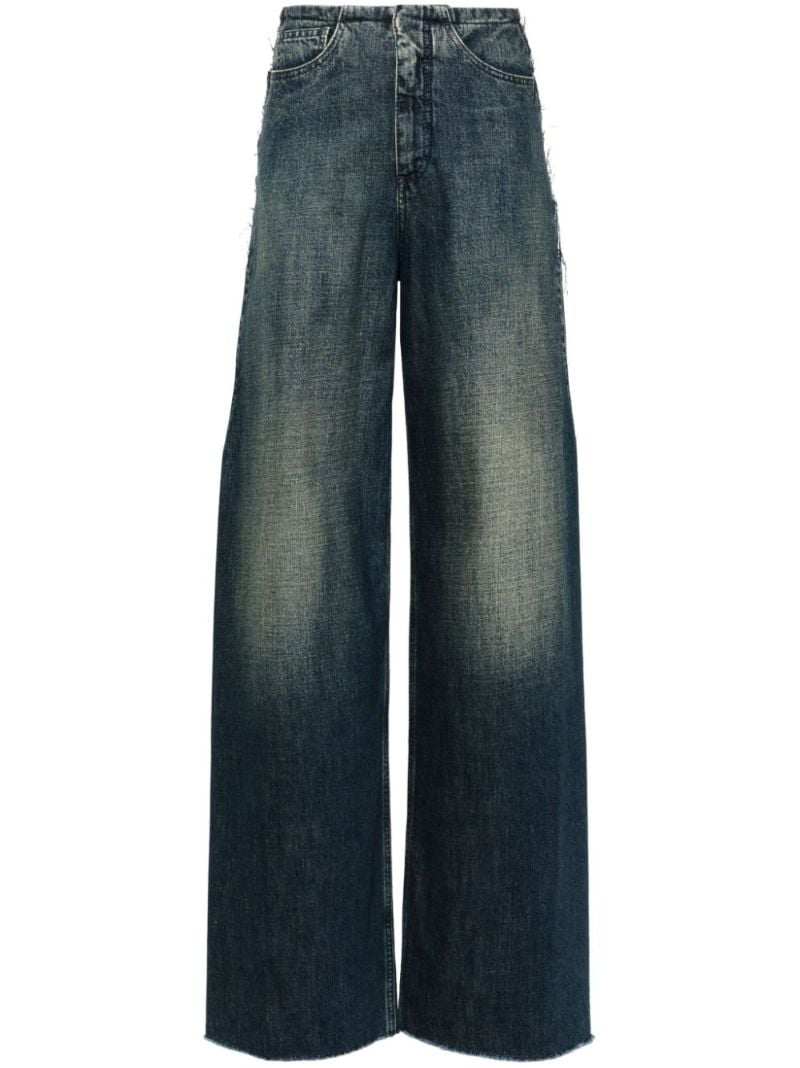 Blue Low-rise Wide-leg Jeans