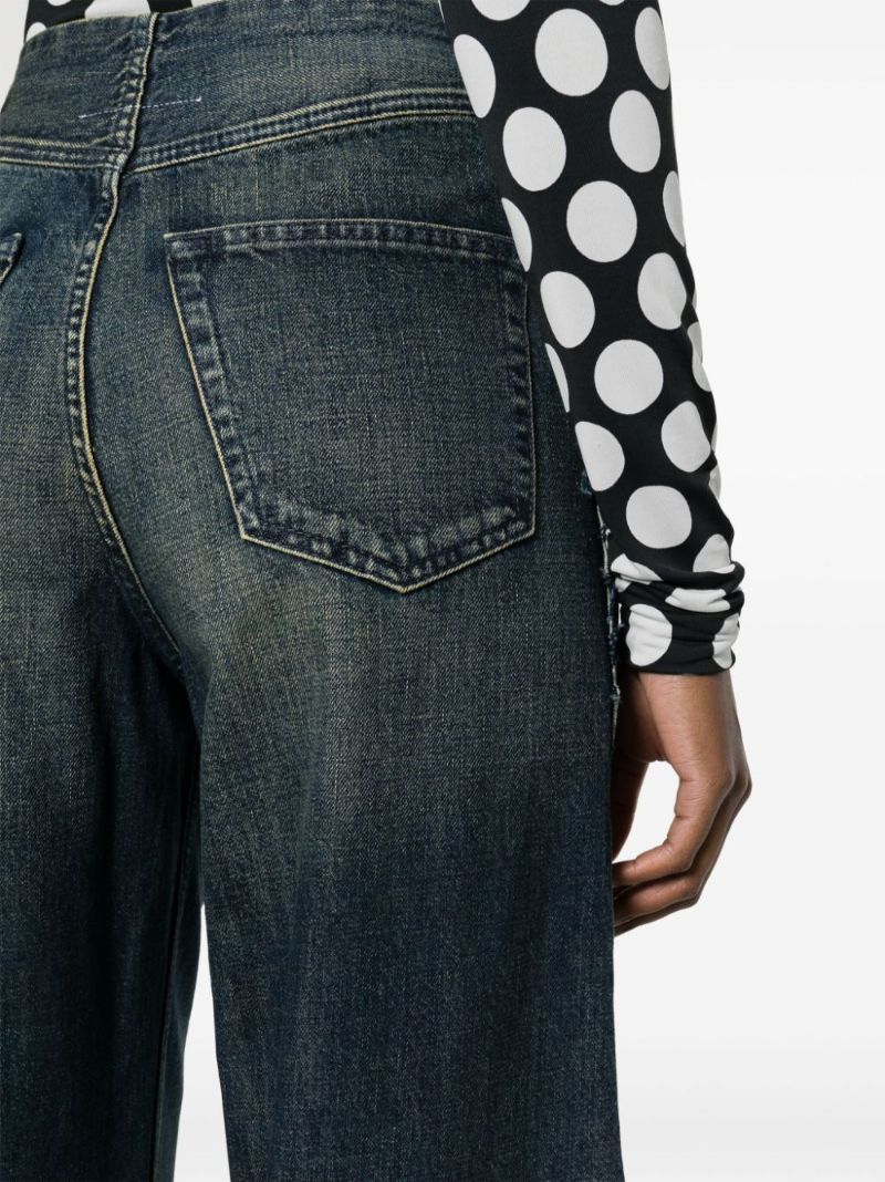 Blue Low-rise Wide-leg Jeans