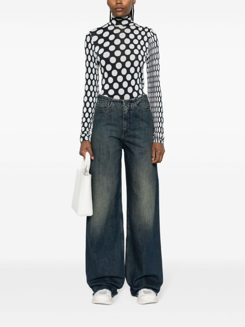 Blue Low-rise Wide-leg Jeans