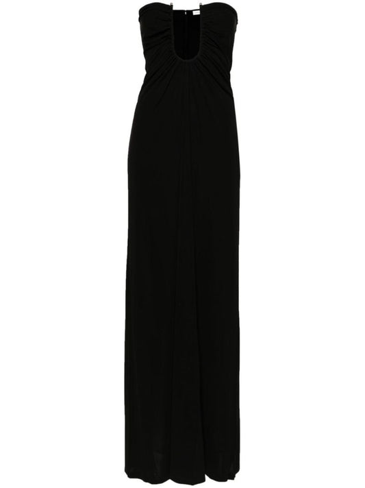 Arced Palm Strapless Dress