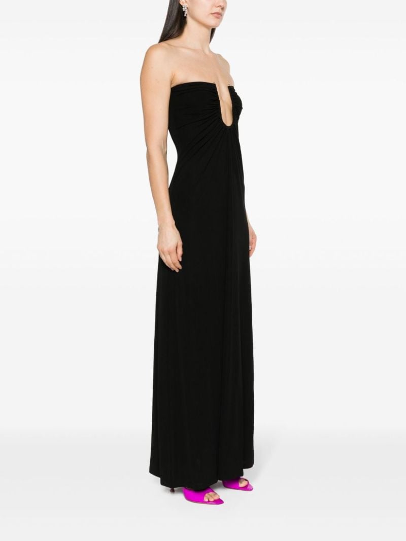 Arced Palm Strapless Dress
