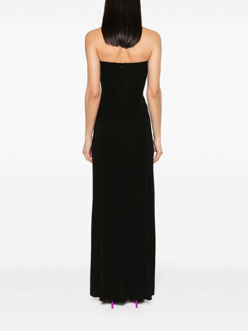 Arced Palm Strapless Dress