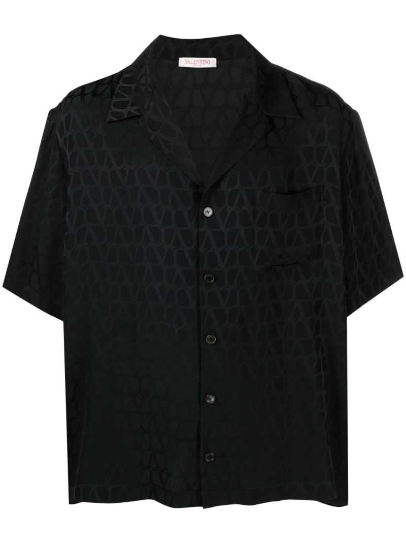 Black  Toile Iconographe-print Silk Shirt