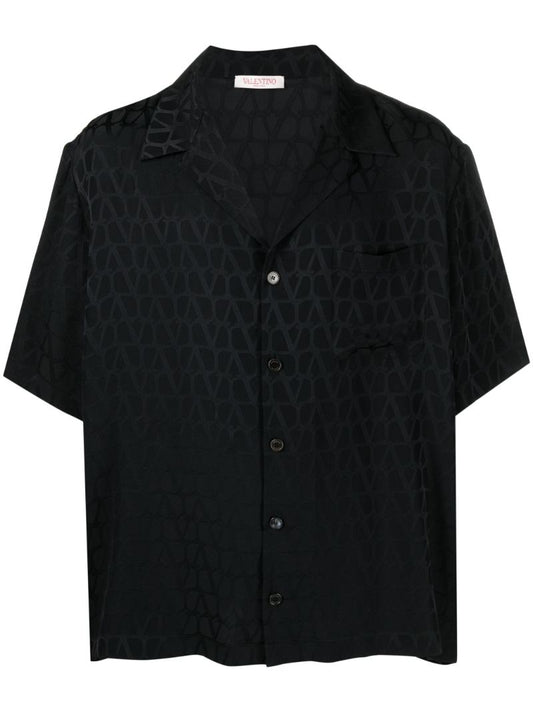 Black  Toile Iconographe-print Silk Shirt